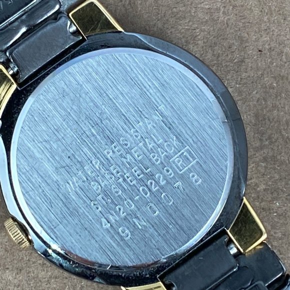 Vintage Lassale by Seiko Dress Watch 7/8 inch in Diameter Gun Metal Gray Gold - Picture 9 of 9